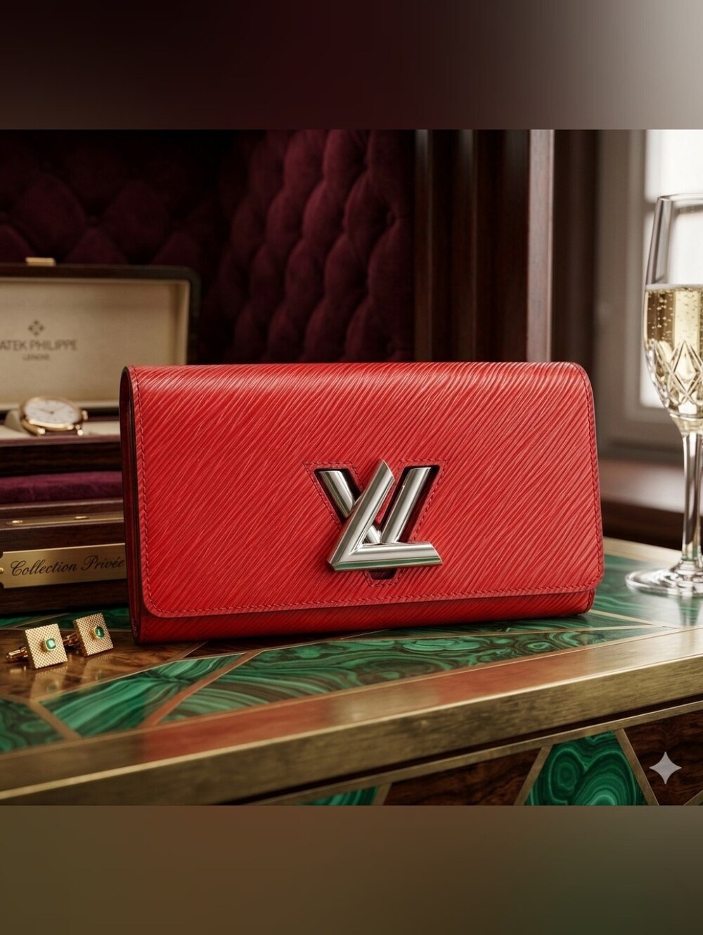 AUTHENTIC Louis Vuitton Twist wallet RED Excellent used